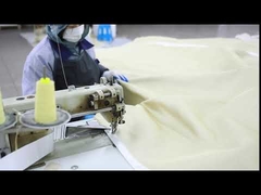 el proceso de costura de las cortinas ignífugas Suntex