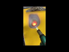 Ver demostración incombustible del material 850g/m2 de la cortina de la tela revestida del silicón de la fibra de vidrio