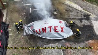 Un salto en la seguridad contra incendios de vehículos eléctricos: simulacro en vivo exitoso de la manta de control de incendios Suntex