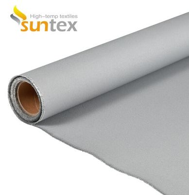 EN-13501 Certified Fire Curtain Fabric with 550°C Temperature Resistance and 0.6mm Thickness Silicone Coated Fiberglass Fabric