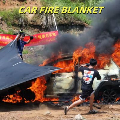 Gray EV Car Fire Blanket 550℃-1000℃ Thermal Resistant