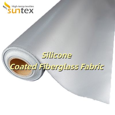 Flexible Heat Resistant Silicone Coated Fiberglass Fabric with 260℃ Continuous Thermal Protection 0.3mm Thickness and 400 g/sqm Weight
