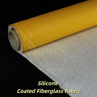0.3 mm Thickness 400 g/sqm Weight Silicone Coated Fiberglass Fabric for Thermal Breaks and Insulating Pads