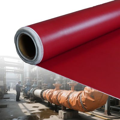 Silicone Coated Fiberglass Fabric with 50 m / 100 m Roll Length Splash Proof and Anti-Aging Properties for Industrial Use