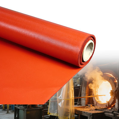 Fire Retardant Grey Color Silicone Coated Fiberglass Fabric with 50 m / 100 m Roll Length and Oil Resistant Properties
