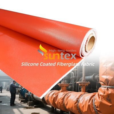 Fireproof Fabric with Double Sided PU Coated Silicone Coated Fiberglass Fabric in 50 m / 100 m Roll Length