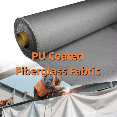 High Silica Coated PU Coated Fiberglass Fabric 460 g/sqm 0.41 mm Fireproof Thermal Insulation Material