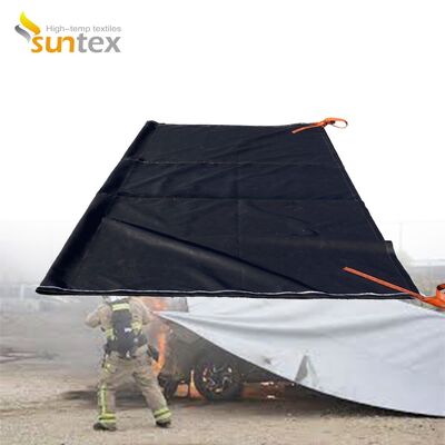Designed for EV fire safety, the gray fire blanket delivers 550℃/1000℃ thermal resistance and utilizes oxygen deprivation to control flames quickly and reliably.