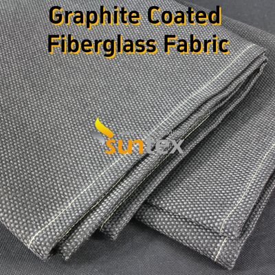 Graphite Coated Fiberglass Fabric with 750℃ Temperature Resistance Abrasion Resistant Black Plain Weave for Industrial Applications