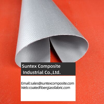 Fireproof Silicone Coated Fiberglass Fabric with 550°C Heat Resistance and Two Side Silicone Coating for Smoke Curtains