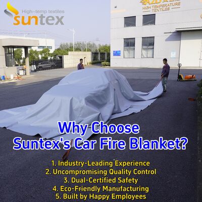 6x8 Gray EV Car Fire Blanket with 550℃/1000℃ Thermal Resistance and Oxygen Deprivation for Electric Vehicles