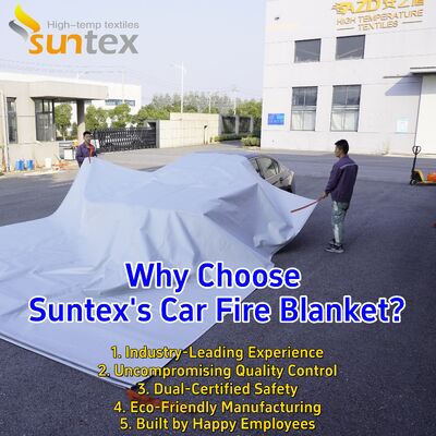 EV Car Fire Blanket with 550℃/1000℃ Thermal Resistance for Oxygen Deprivation and Gray Color Fire Pit Mat