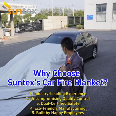 100% Fiberglass EV Car Fire Blanket with 550℃/1000℃ Thermal Resistance and Oxygen Deprivation for Fire Safety