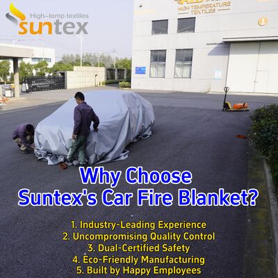 Gray Color EV Car Fire Blanket with 550℃/1000℃ Thermal Resistance and Oxygen Deprivation for Emergency Fire Pit Mat