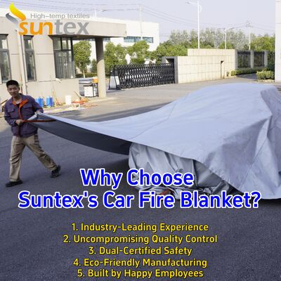 Gray EV Car Fire Blanket with 550℃/1000℃ Thermal Resistance and Oxygen Deprivation for Fire Safety
