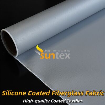 High Temperature Resistant Double Sided Grey Silicone Coated Fiberglass Fabric for Fire Retardant Industrial Curtains
