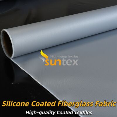 Durable Double Sided Grey Color Silicone Coated Fiberglass Fabric with Temperature Resistance -50°C to 500°C for Industrial Insulation and Fire Retardant Applications