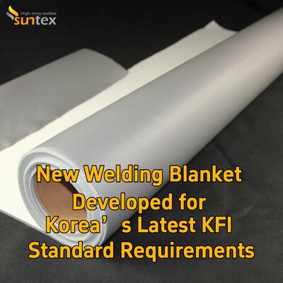 Suntex New R&D Grey Silicone Fiberglass Welding Blanket Compliant with Korea KFI Standard
