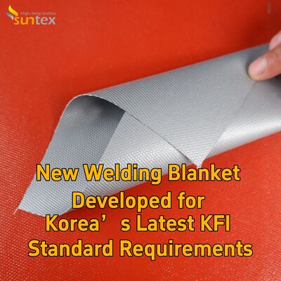 Suntex KFI Certified Grey Silicone Fiberglass Welding Blanket for Korea Market