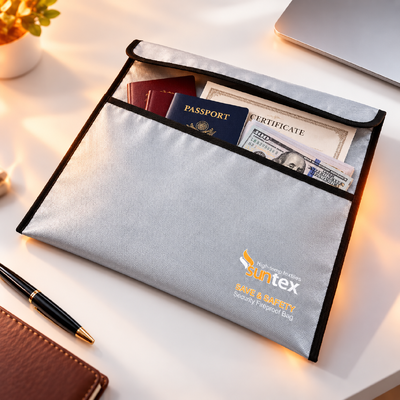 The Suntex fireproof and water-resistant document bag