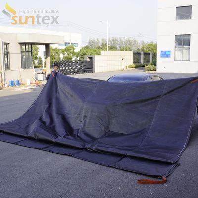 Gray EV Car Fire Blanket 550℃ Heat Resistant Fiberglass