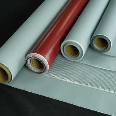 Tela de fibra de vidrio recubierta de silicona roja resistente al fuego para conectores de conductos de sistemas HVAC