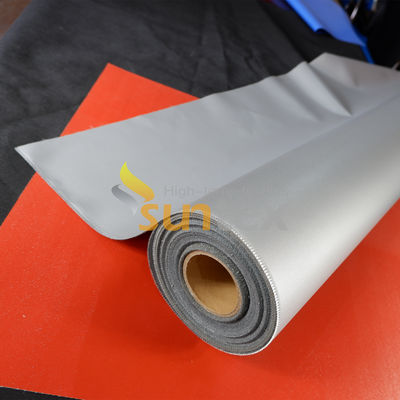 Tela de fibra de vidrio de silicona E-Glass gris ignífuga para aislamiento térmico de alta temperatura, tela recubierta de silicona