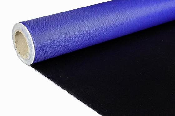 PU Coated Fiberglass Fabric 460gsm Fireproof Blue Black for Fire Curtains