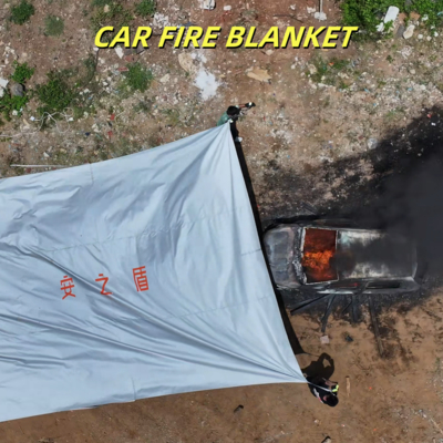 Manta ignífuga para vehículos eléctricos, retardante de llama, resistente a 550℃/1000℃, gris