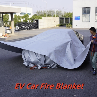 Manta ignífuga para vehículos eléctricos gris, resistencia térmica de 550℃ para incendios de baterías de litio