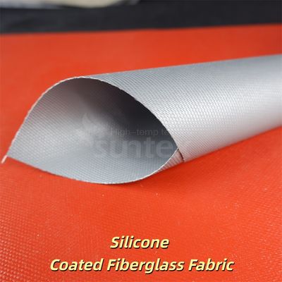 Tejido de fibra de vidrio recubierto de silicona antienvejecimiento repelente del agua con buenas propiedades mecánicas para uso industrial