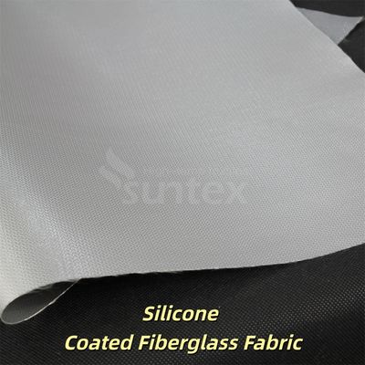 Tejido de fibra de vidrio recubierto de silicona resistente al calor de 0,3 mm de espesor 400 g/m2 de peso y 1,5 m de ancho para aplicaciones industriales