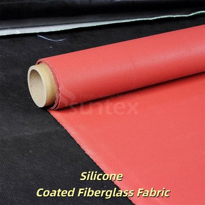 Tejido de fibra de vidrio recubierto de silicona flexible con ancho de 1 / 1.2 / 1.5 metros y longitud de rollo de 50 m / 100 m para aplicaciones de alta temperatura