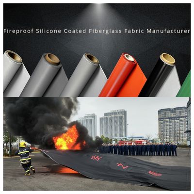 Tejido de fibra de vidrio recubierto de silicona resistente al fuego con resistencia a la temperatura de -50°C a 500°C, peso de 400 g/m² y espesor de 0,3 mm