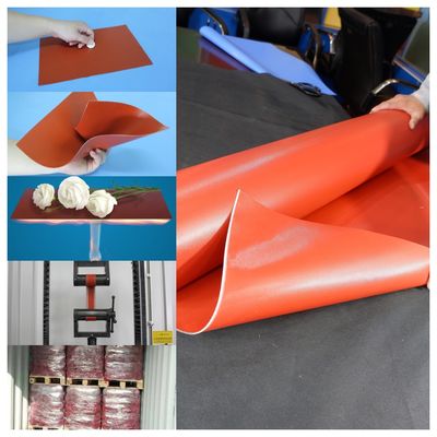 Tejido de fibra de vidrio recubierto de silicona de doble cara, libre de alcalinos, de color gris, resistente a altas temperaturas, ignífugo
