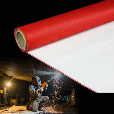 High Temperature Resistant PU Coated Fiberglass Fabric 460 g/sqm 0.41 mm Twill Weave for Welding Protection