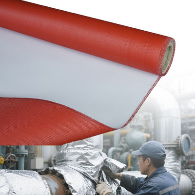 High Temperature Resistance PU Coated Fiberglass Fabric with 1800C Heat Resistance and 5500C Glass Fabric Resistance in Blue/Black