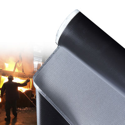 Fire Retardant Grey Color Silicone Coated Fiberglass Fabric with 50 m / 100 m Roll Length and Oil Resistant Properties