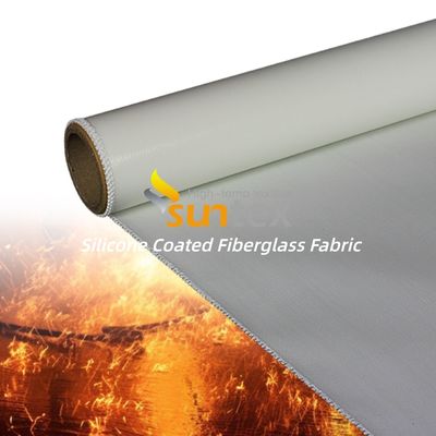 Fireproof Silicone Coated Fiberglass Fabric with Water Repellent and Anti-Corrosive Properties in 50 m / 100 m Roll Length