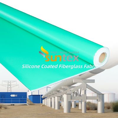 Silicone Coated Fiberglass Fabric with 50 m / 100 m Roll Length Alkali Free Water Repellent Fireproof Cloth