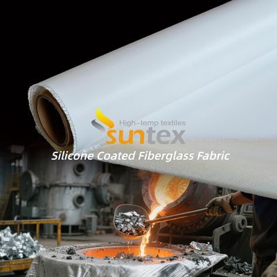 Silicone Coated Fiberglass Fabric with 50 m / 100 m Roll Length Alkali Free Water Repellent Fireproof Cloth