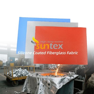 Double Sided Silicone Coated Fiberglass Fabric Heat Resistant (-50°C to 500°C) 0.3 mm Thickness 400 g/sqm Weight