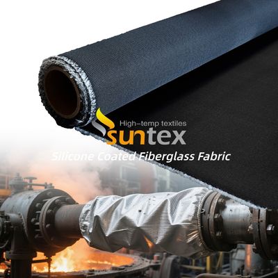 Double Sided Silicone Coated Fiberglass Fabric with Temperature Resistance -50°C to 500°C, 400 g/sqm Weight and 0.3 mm Thickness