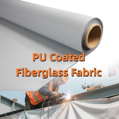 High Strength PU Coated Fiberglass Fabric 460 g/sqm 0.41 mm Fireproof Fiberglass Cloth