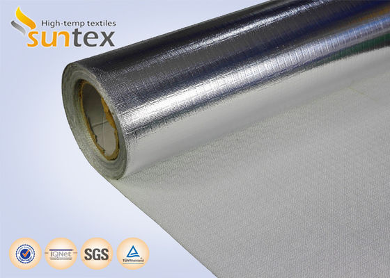 Tejido de fibra de vidrio aluminizado retardante de llama de 0,65 mm, utilizado para delantal de seguridad resistente al calor
