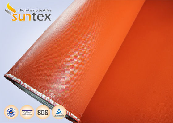 Red Double Sides Fiberglass Fabric Fireproof High Temperature Thermal Insulation Silicone Rubber Coated Fabric Cloth