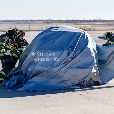 Manta ignífuga compacta de emergencia para coche con resistencia térmica de 550℃/1000℃ y privación de oxígeno para la extinción de incendios