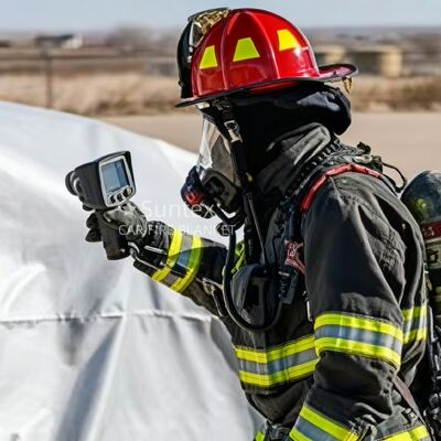 Manta ignífuga gris para vehículos eléctricos con resistencia térmica de 550℃/1000℃ y privación de oxígeno para protección de alfombras de fogatas