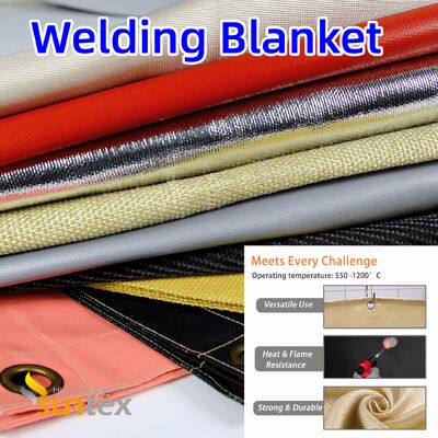 SUNTEX Cubierta de soldadura de fibra de vidrio acrílica recubierta de acrílico resistente al calor a 550 ° C con tamaños personalizables