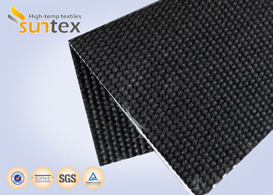 Cable de acero inoxidable reforzado con 0,8 mm de color negro con revestimiento PU Tejido intumescente para aplicaciones de barrera contra incendios